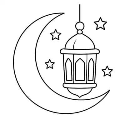 Ramadan Lantaarn Kleurplaat