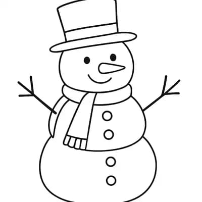 Sneeuwpop Kleurplaat