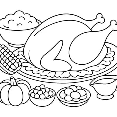 Feestelijk Diner Kleurplaat
