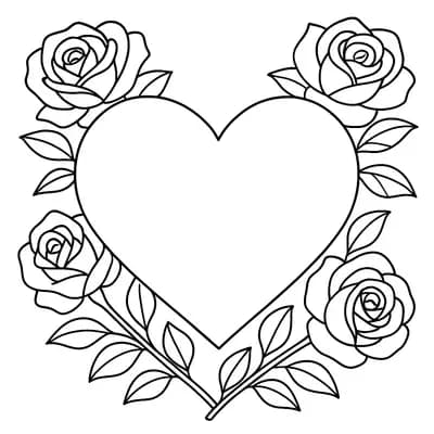 Valentijnshart Kleurplaat