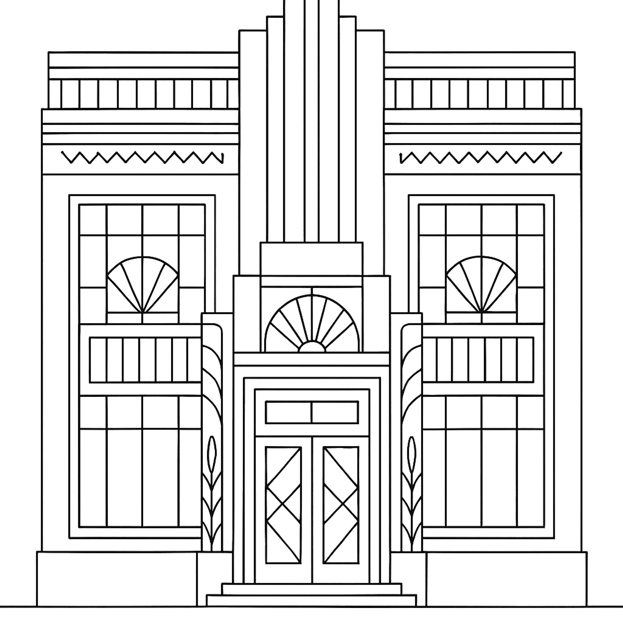 Art Deco Kleurplaat