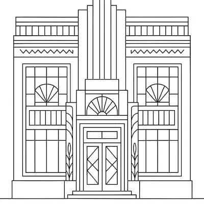 Art Deco Kleurplaat
