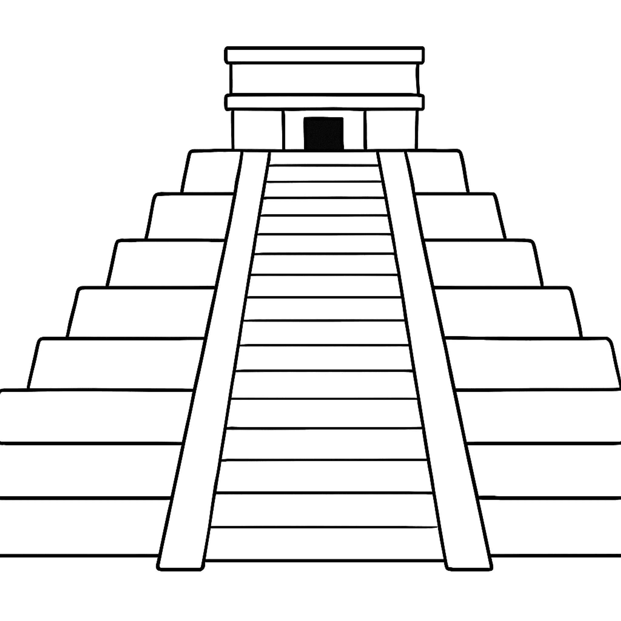 Azteken Piramide Kleurplaat