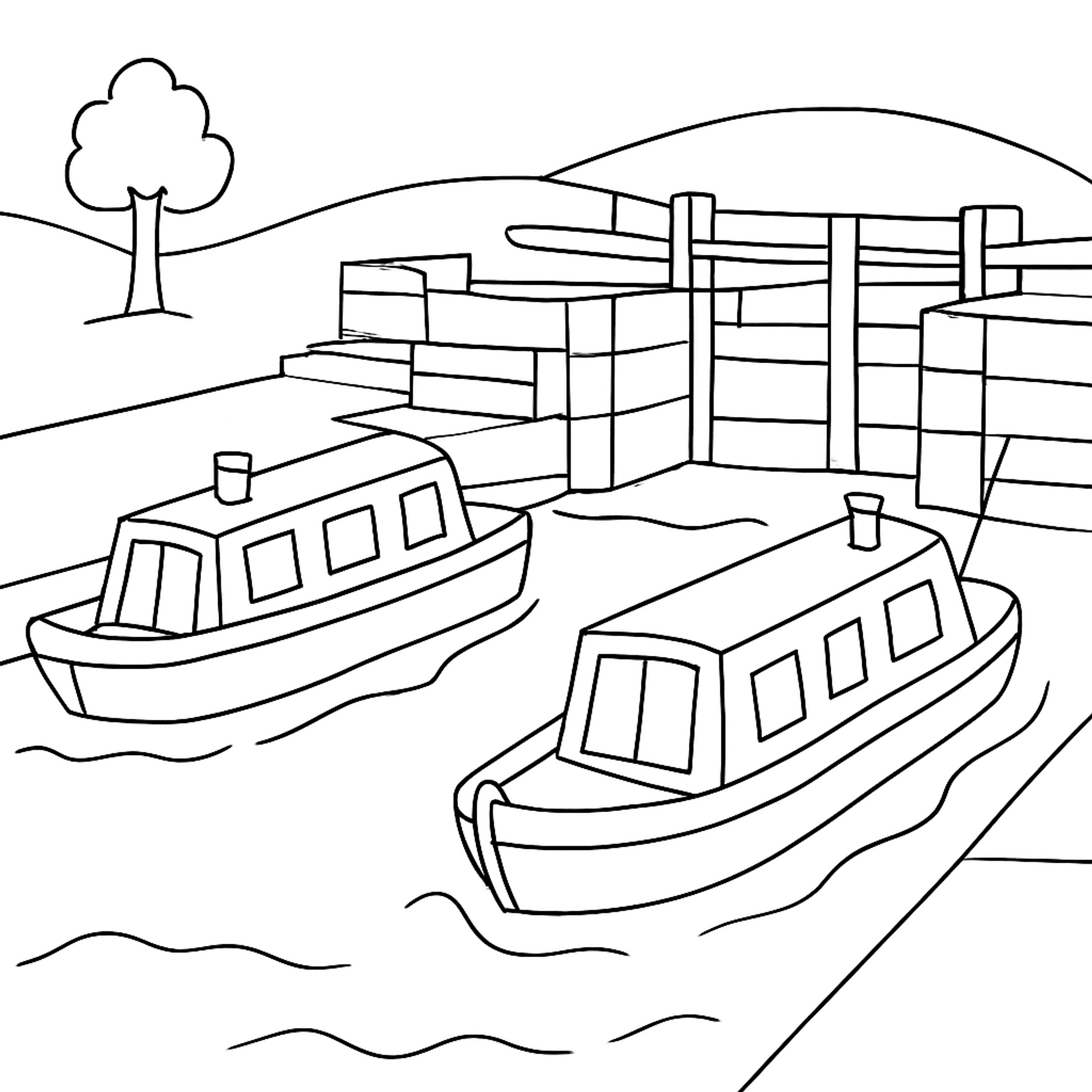 Canal Lock Kleurplaat