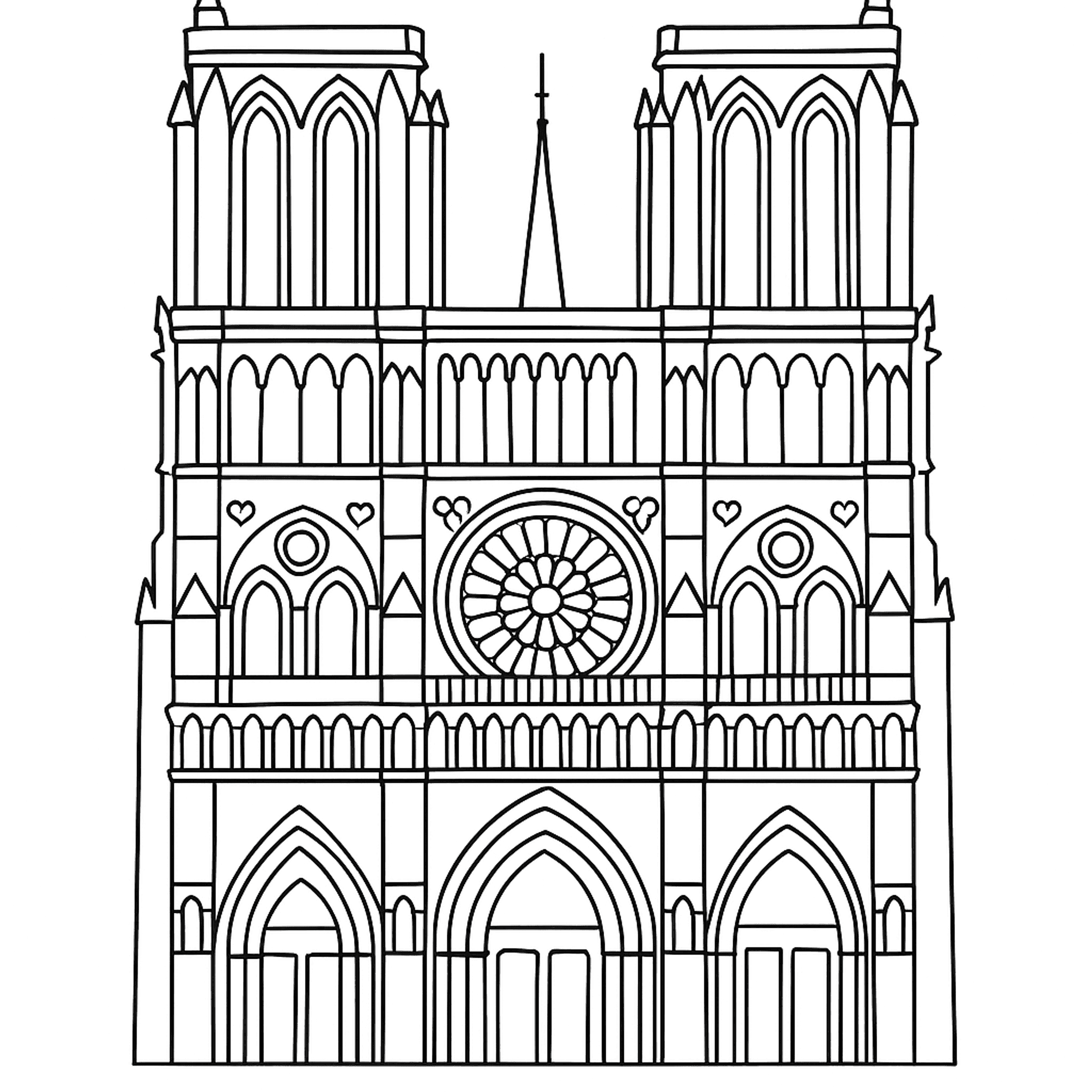 Cathedral Notre Kleurplaat