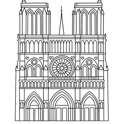 Cathedral Notre Kleurplaat