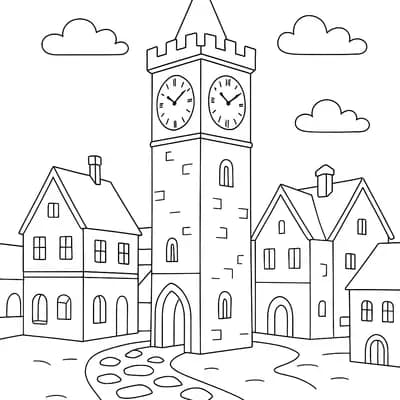 Klokkentoren Kleurplaat