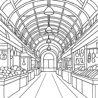 Covered Market Kleurplaat
