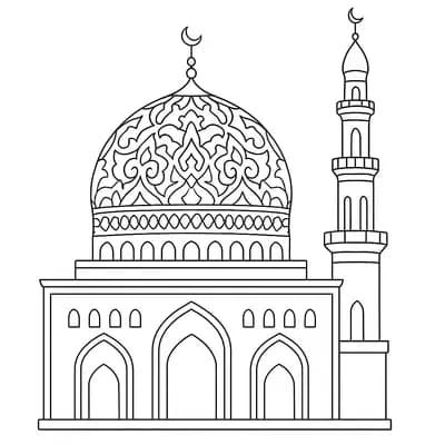 Dome Mosque Kleurplaat