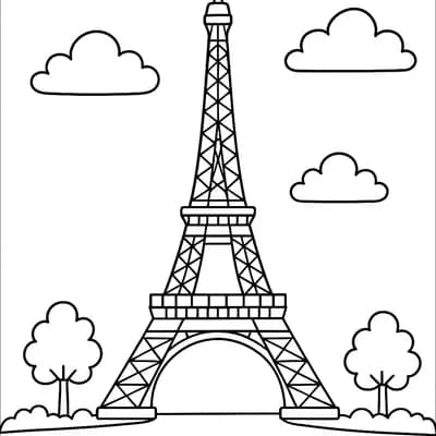 Eiffeltoren Kleurplaat