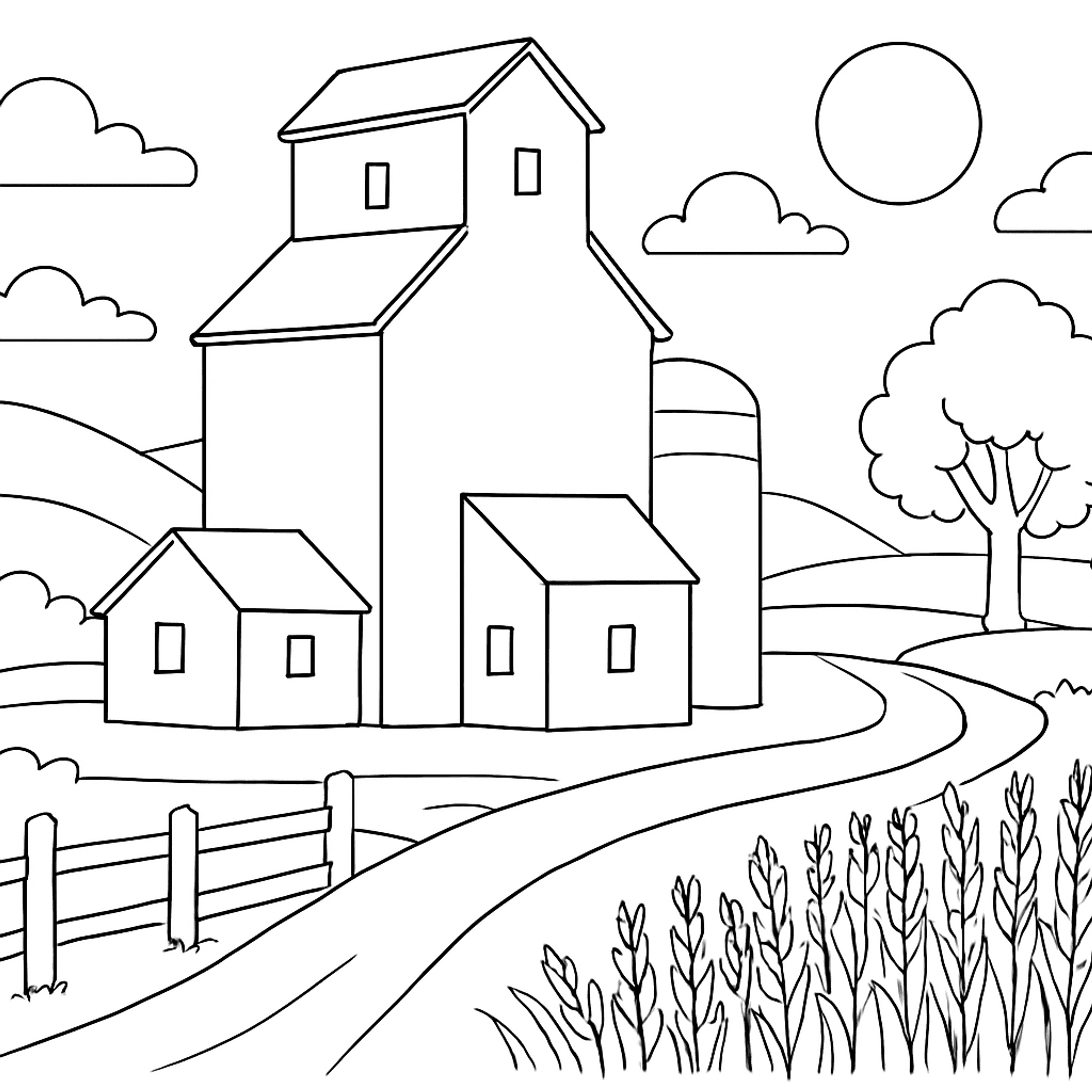 Grain Elevator Kleurplaat