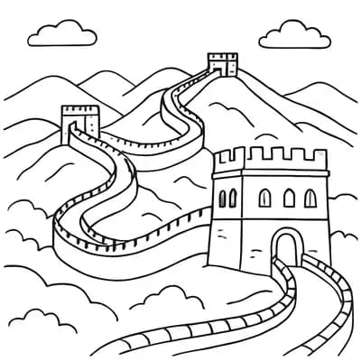 Chinese Muur Kleurplaat