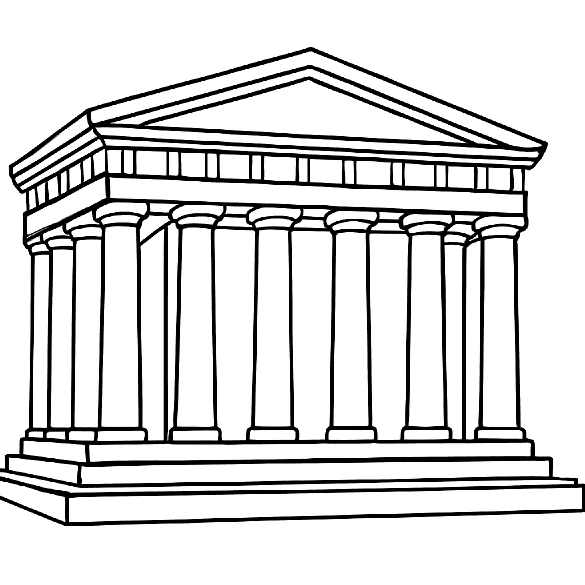 Griekse Tempel Kleurplaat
