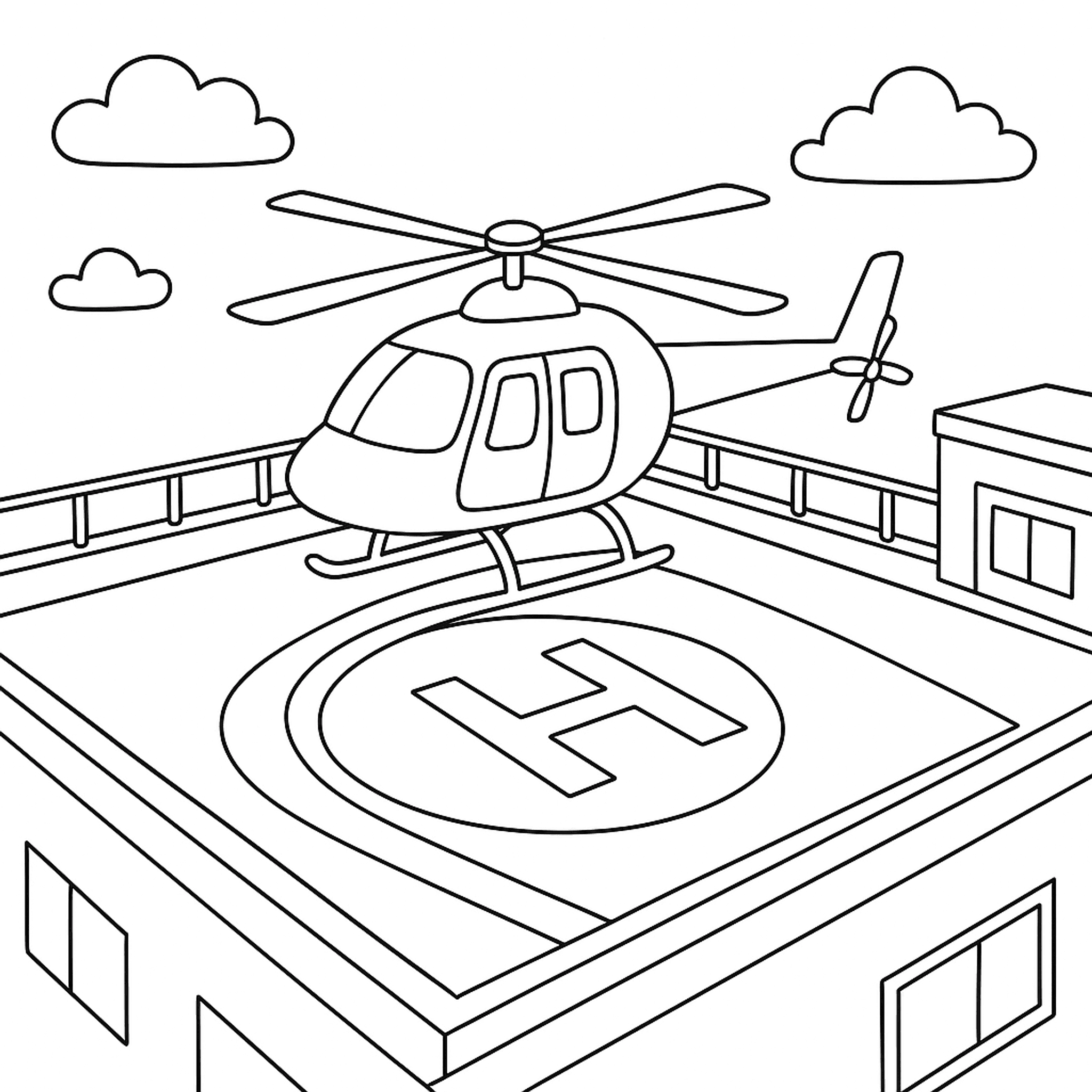 Helikopterplatform Kleurplaat