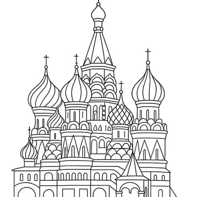 Kremlin Moscow Kleurplaat
