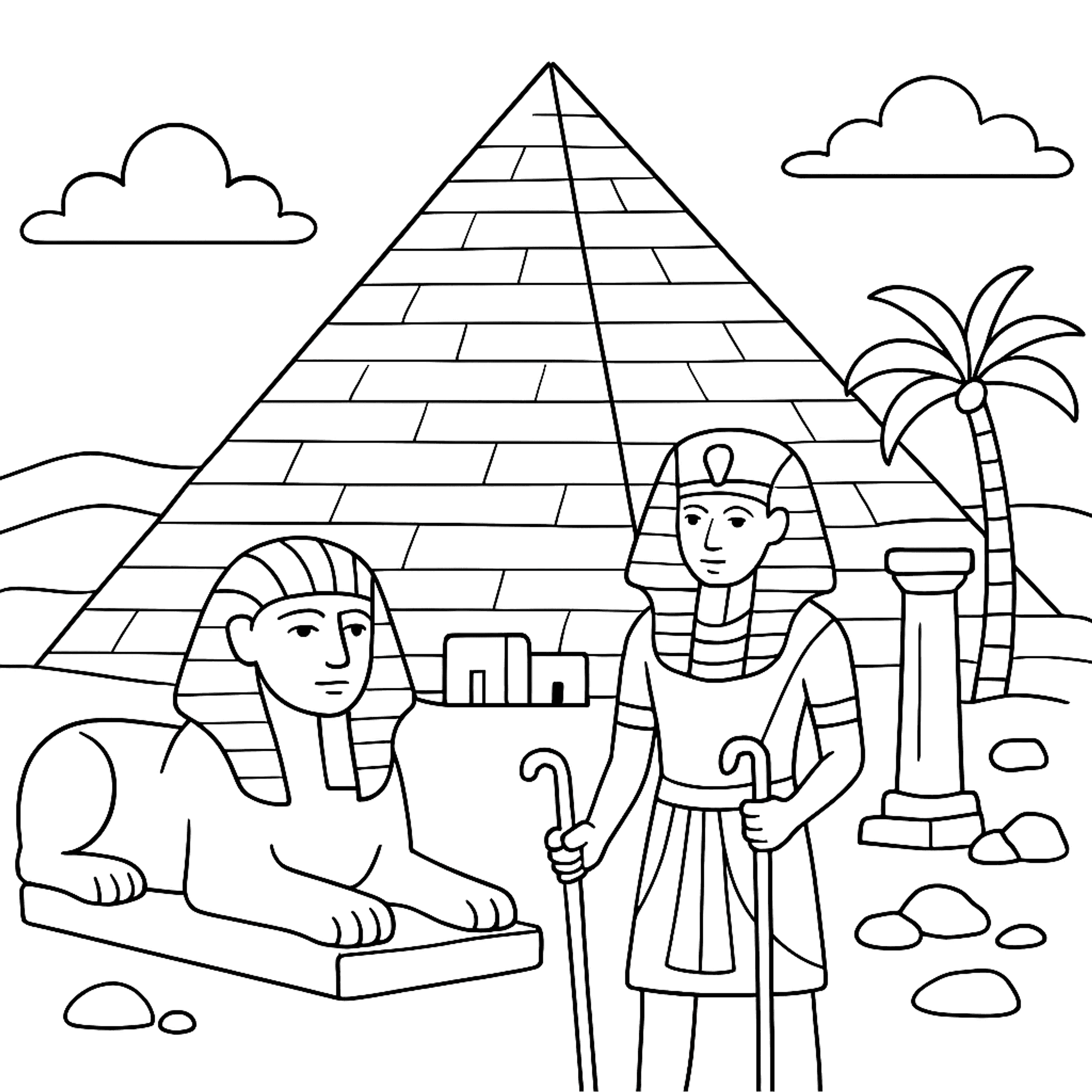 Egyptische Piramide Kleurplaat