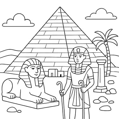 Egyptische Piramide Kleurplaat