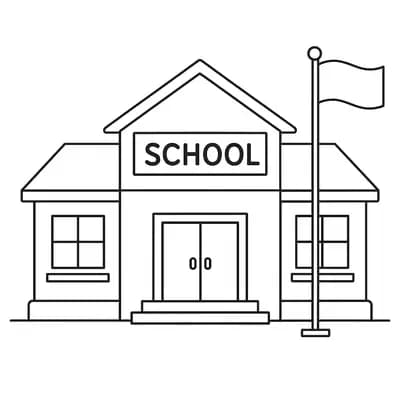 Schoolgebouw Kleurplaat