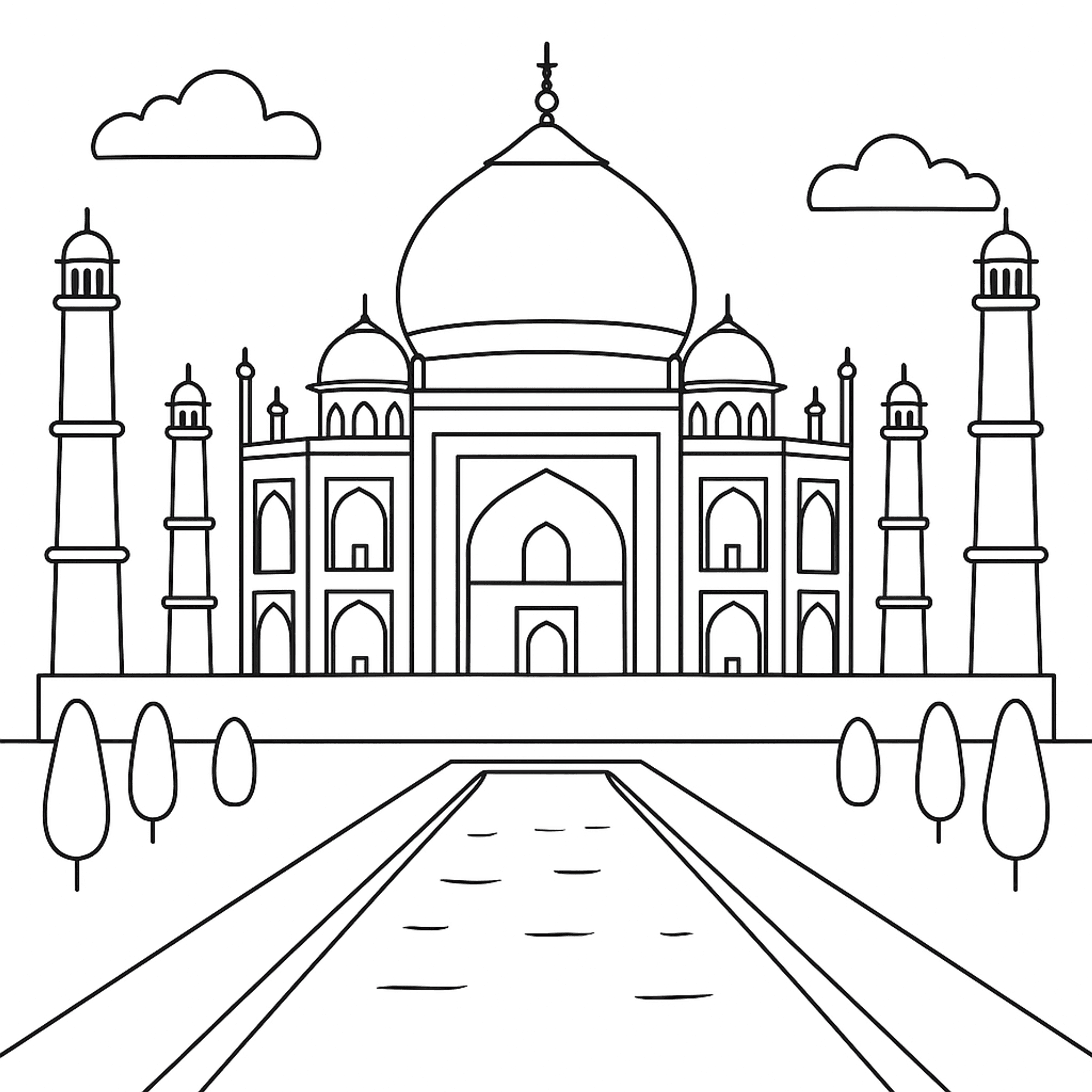 Taj Mahal Kleurplaat