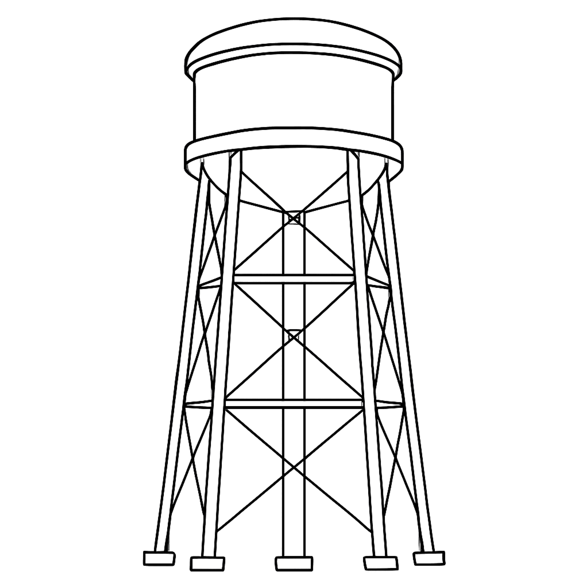 Water Tower Kleurplaat