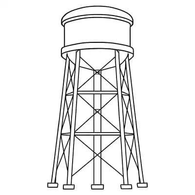 Water Tower Kleurplaat
