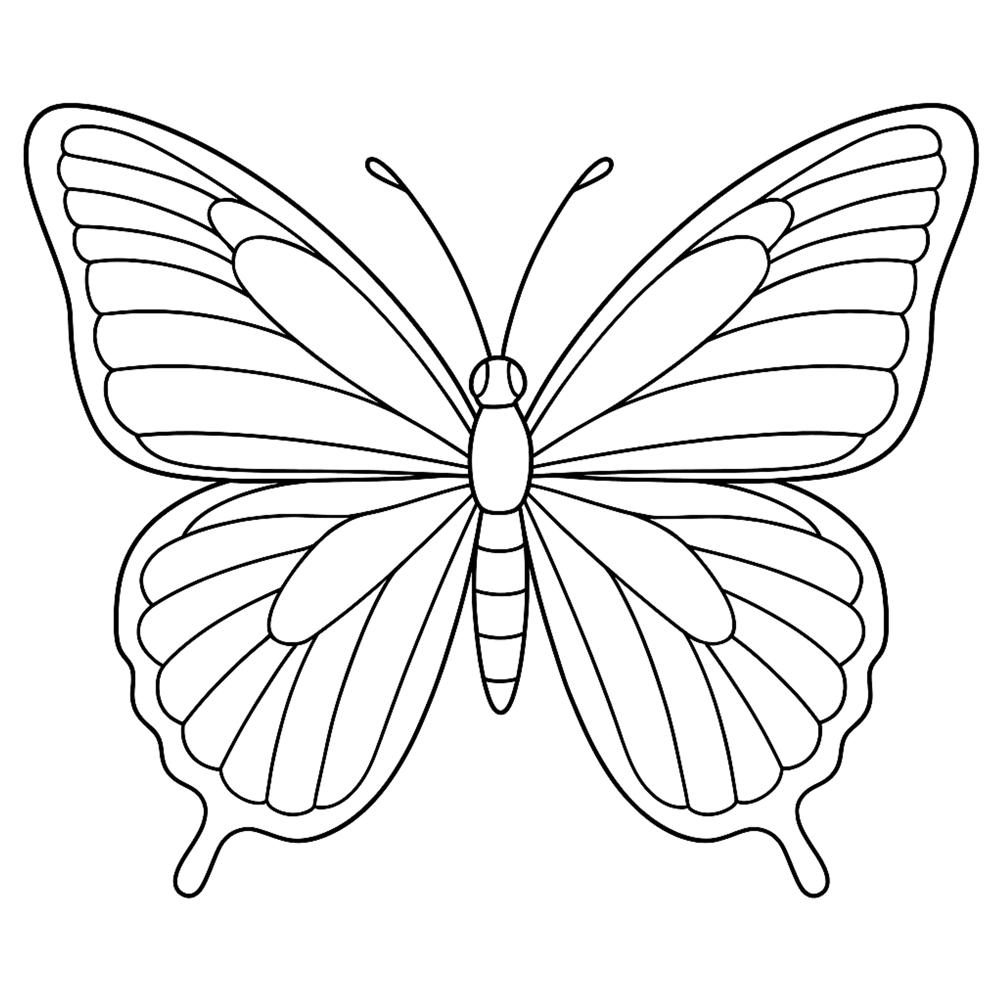 Blauwe Morpho Kleurplaat