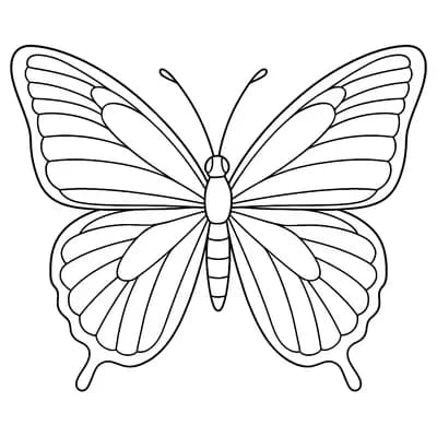 Blauwe Morpho Kleurplaat