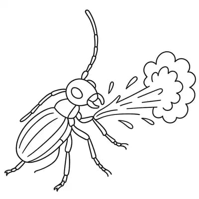 Bombardier Beetle Defense Kleurplaat