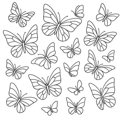 Butterfly Migration Many Kleurplaat