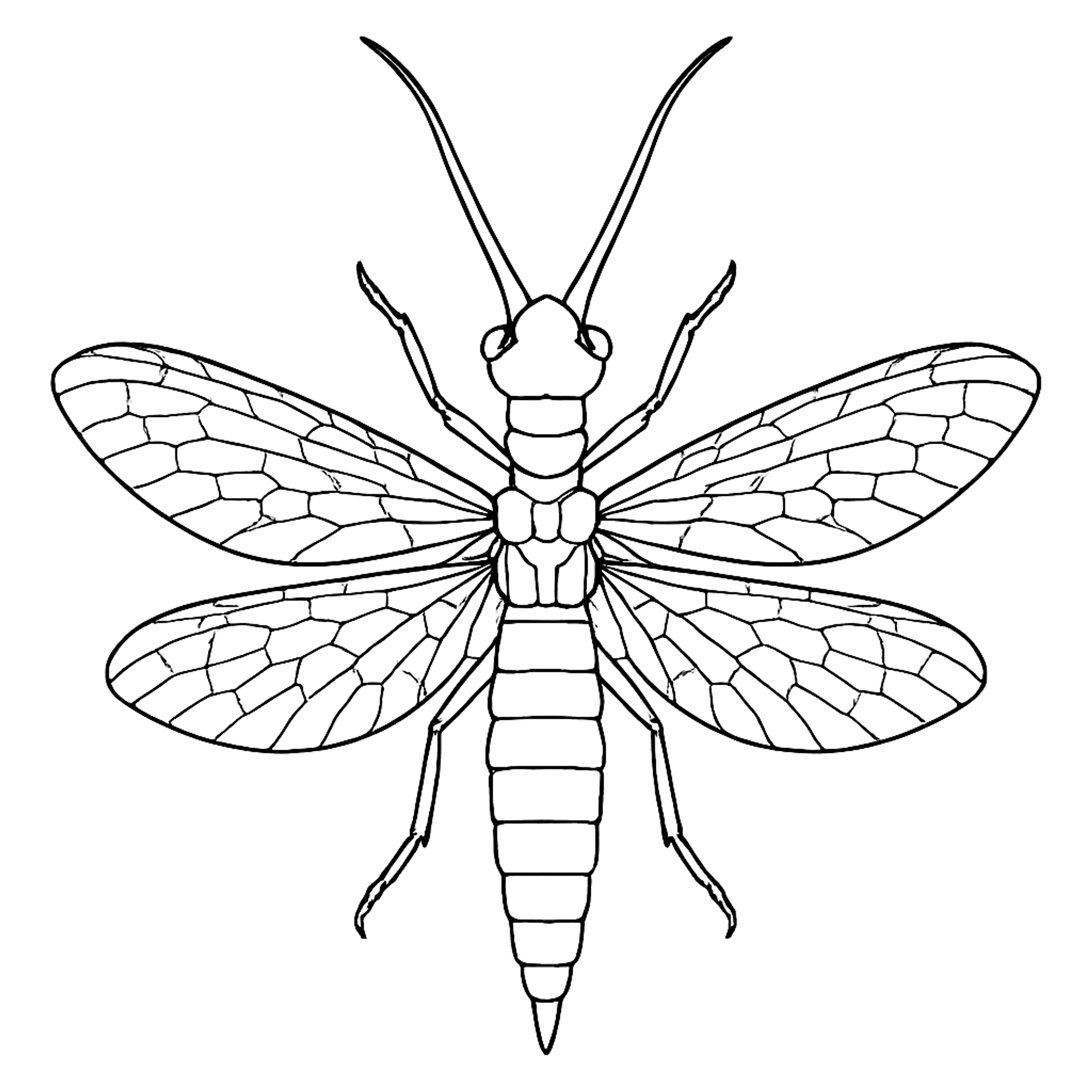 Dobsonfly Large Wings Kleurplaat