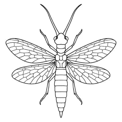 Dobsonfly Large Wings Kleurplaat