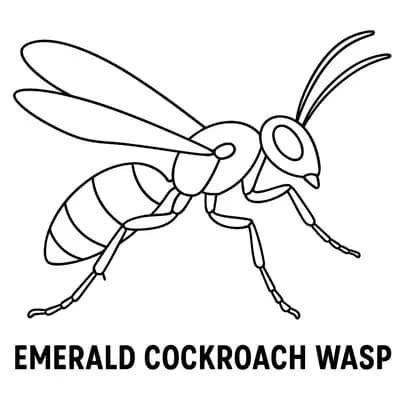 Emerald Cockroach Wasp Kleurplaat
