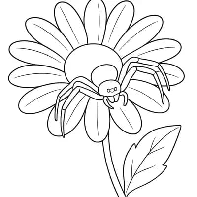 Flower Crab Spider Kleurplaat