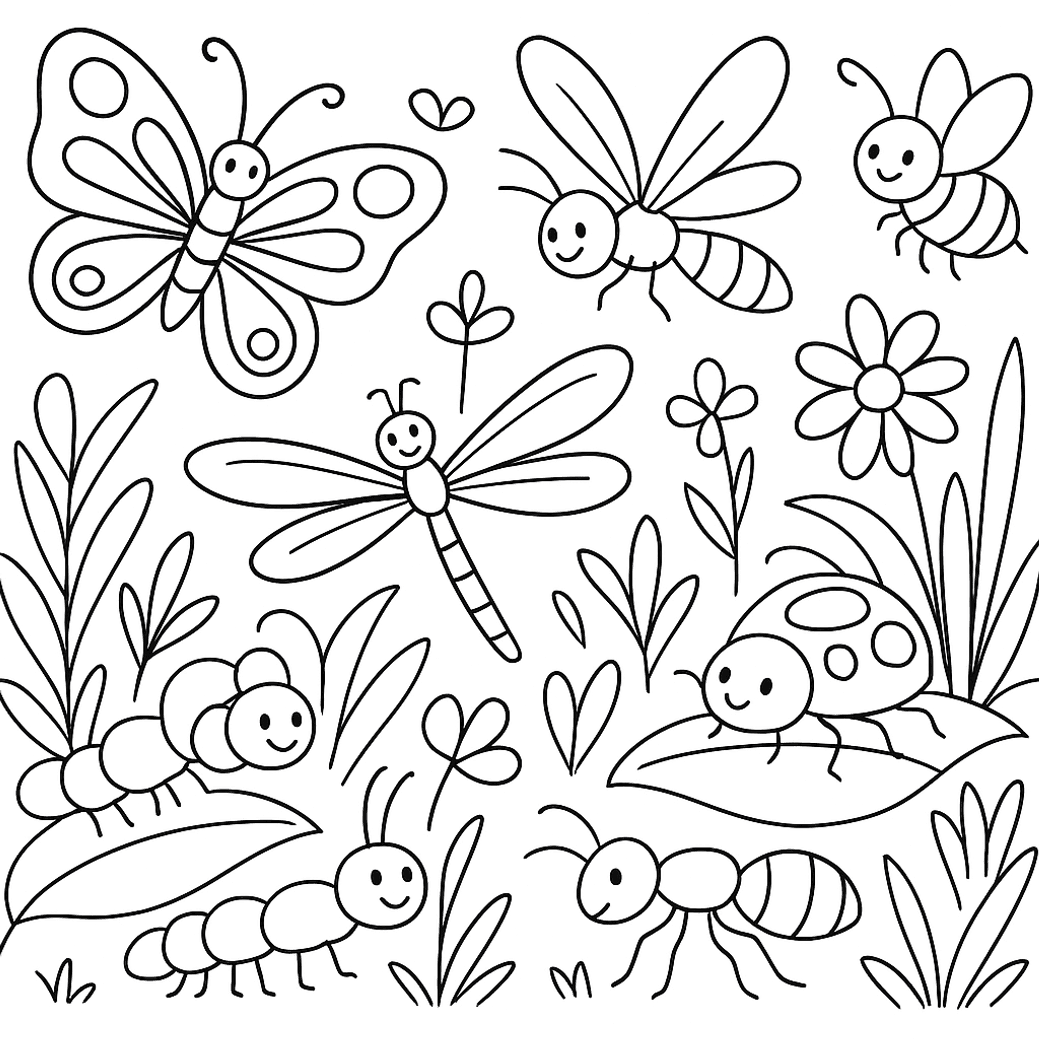 Insectentuin Kleurplaat