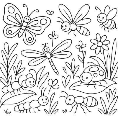 Insectentuin Kleurplaat