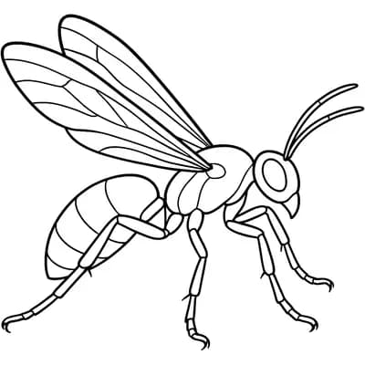 Tarantula Hawk Wasp Kleurplaat