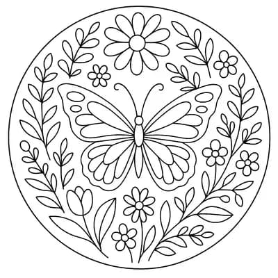 Mandala Butterfly Kleurplaat
