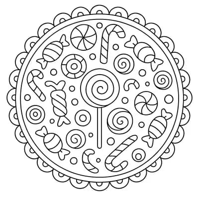 Mandala Candy Kleurplaat