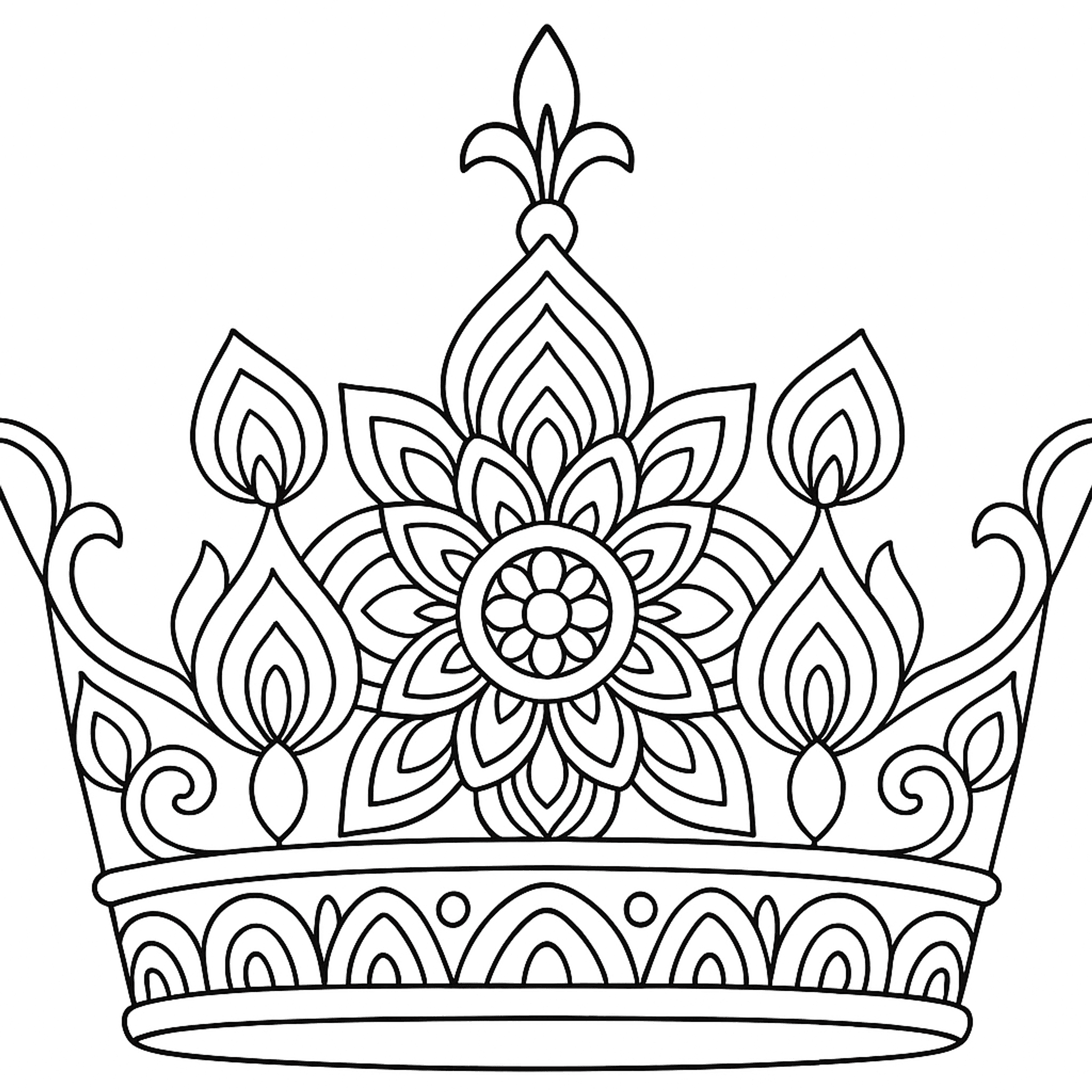 Kroon Mandala Kleurplaat
