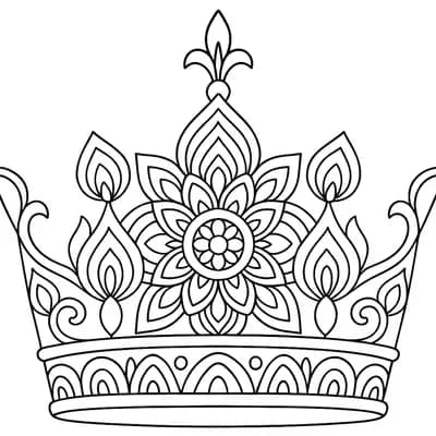 Kroon Mandala Kleurplaat