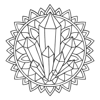Kristal Mandala Kleurplaat