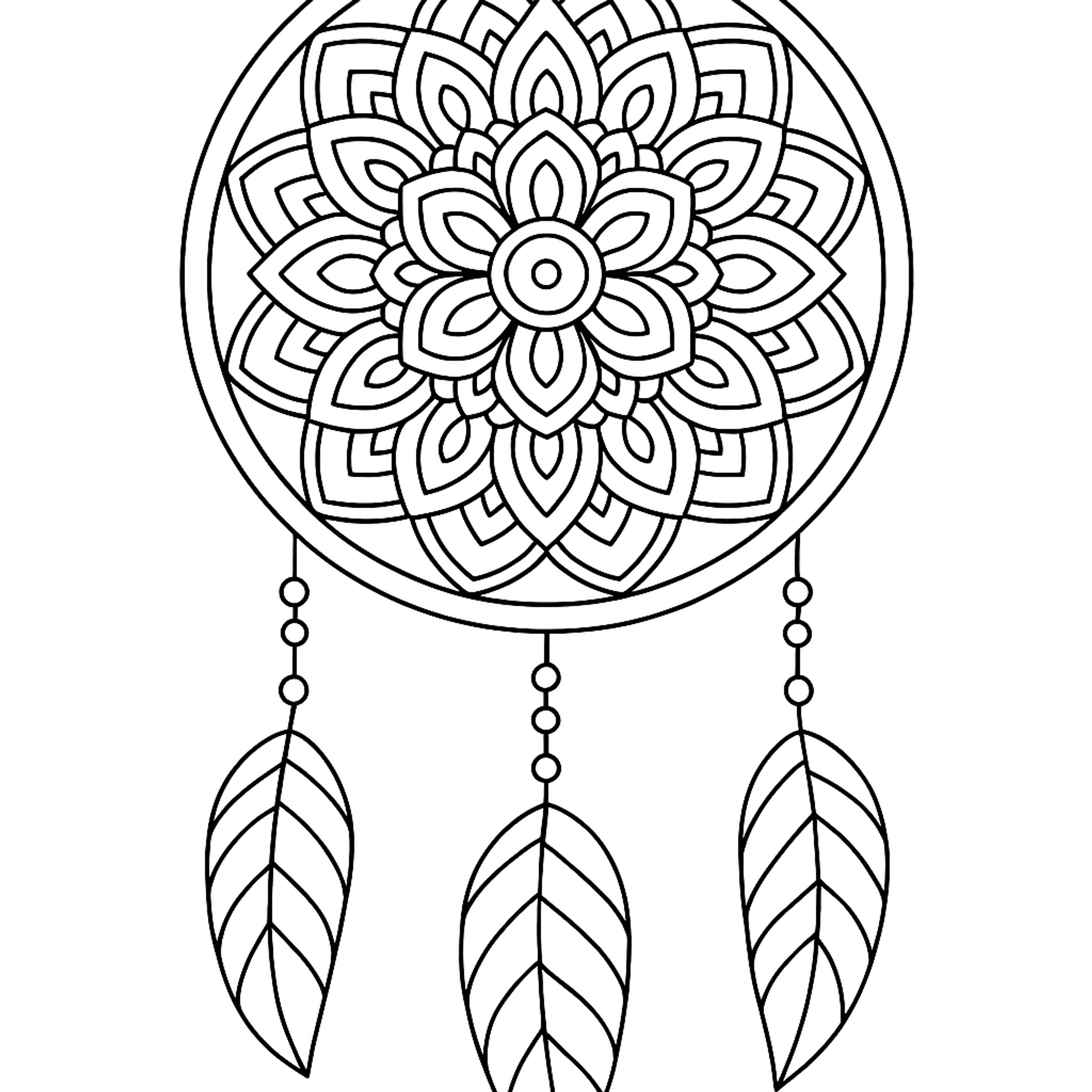 Dromenvanger Mandala Kleurplaat