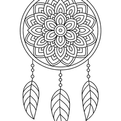 Dromenvanger Mandala Kleurplaat