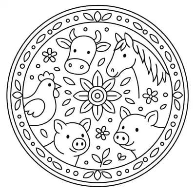 Mandala Farm Kleurplaat