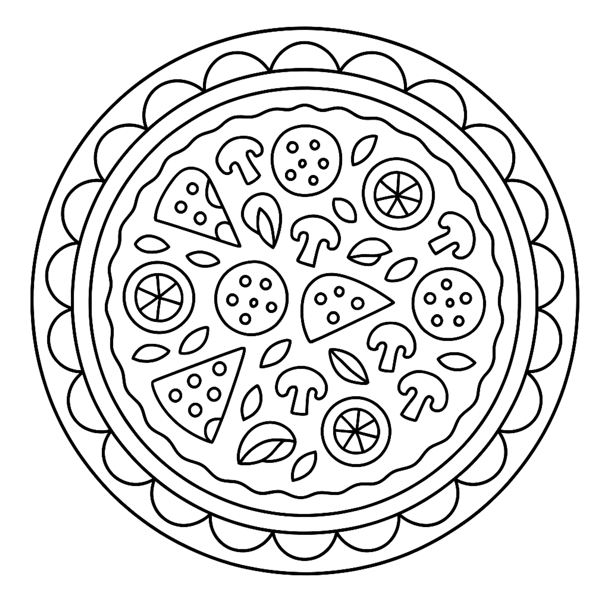 Mandala Food Kleurplaat