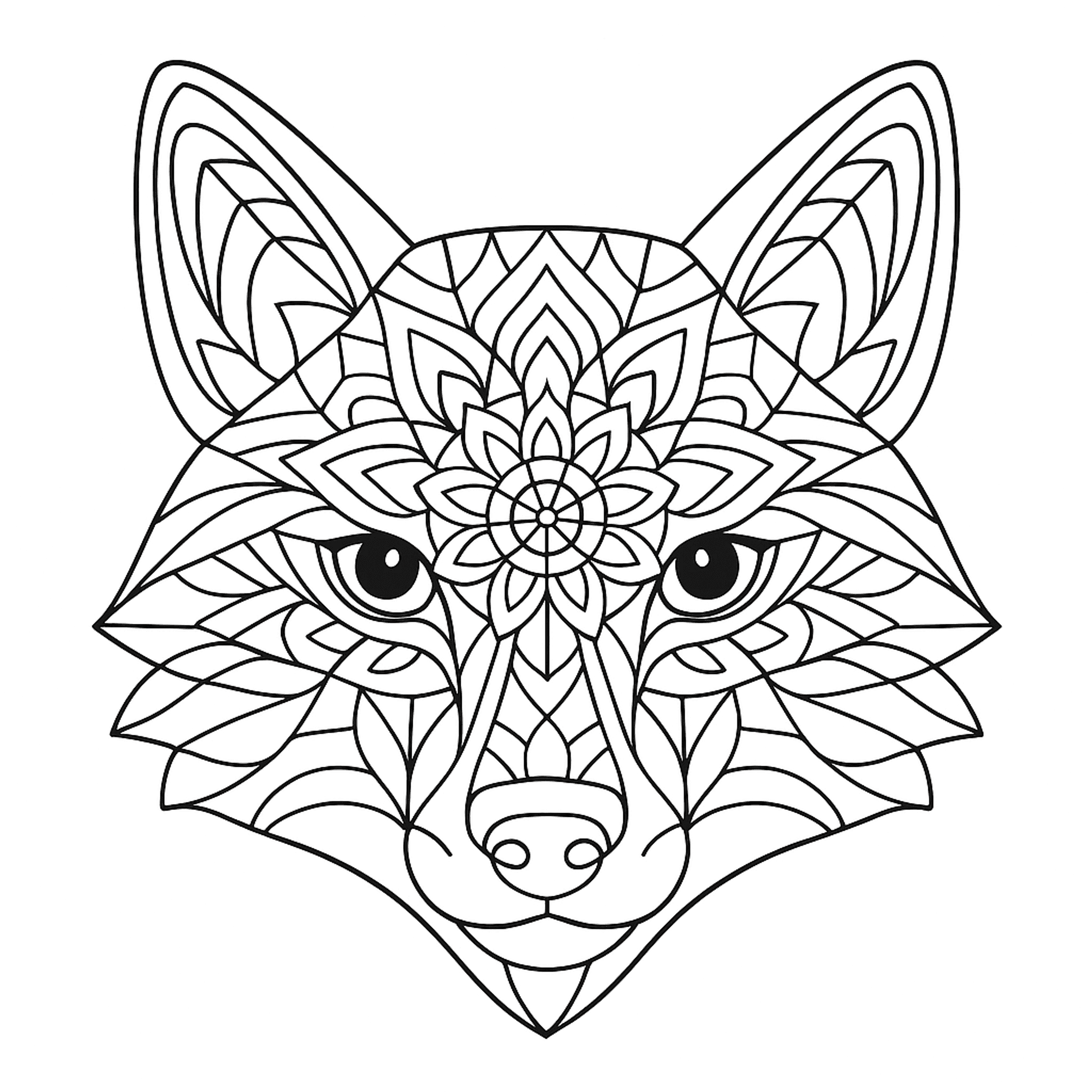 Vos Mandala Kleurplaat