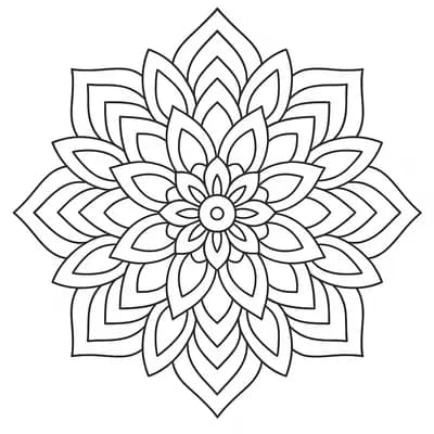 Bloemen Mandala Kleurplaat