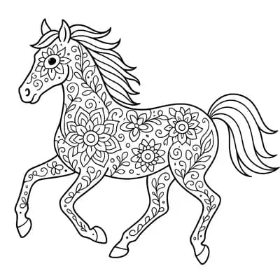 Paard Mandala Kleurplaat