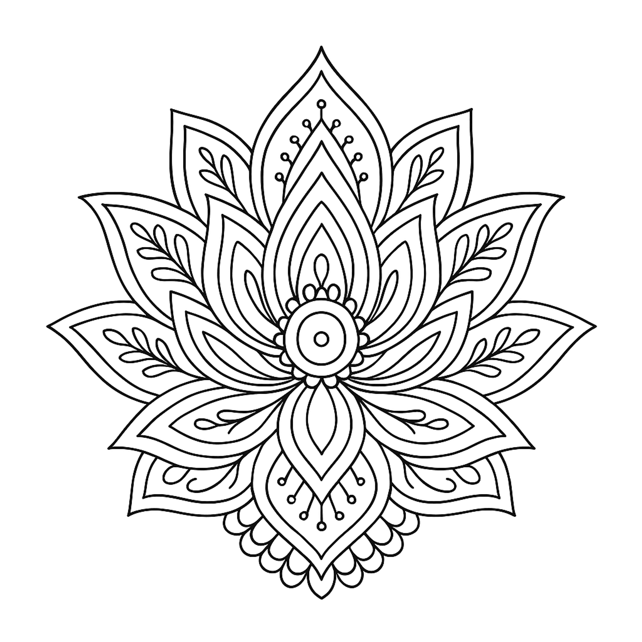 Lotus Mandala Kleurplaat