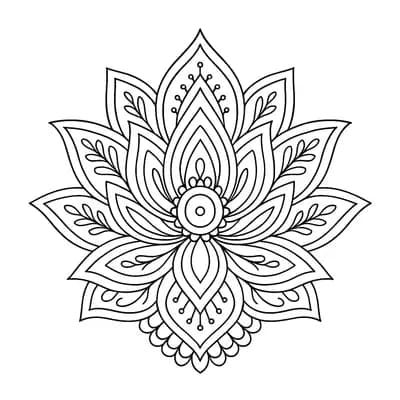 Lotus Mandala Kleurplaat